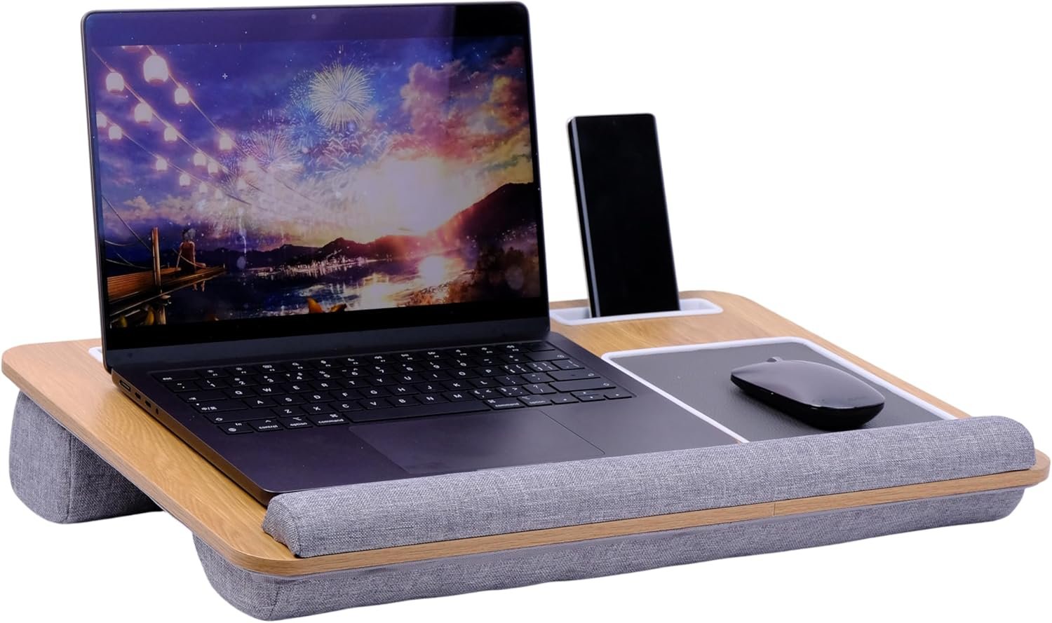 Laptopkissen für Bett & Sofa — Grau